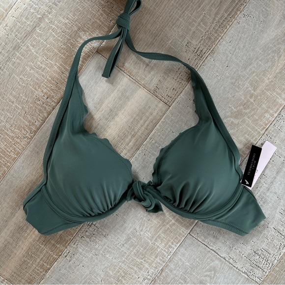 Victoria's Secret Other - VICTORIA’S SECRET | Deep Green Center Tie Underwire Bikini Top Size 38B